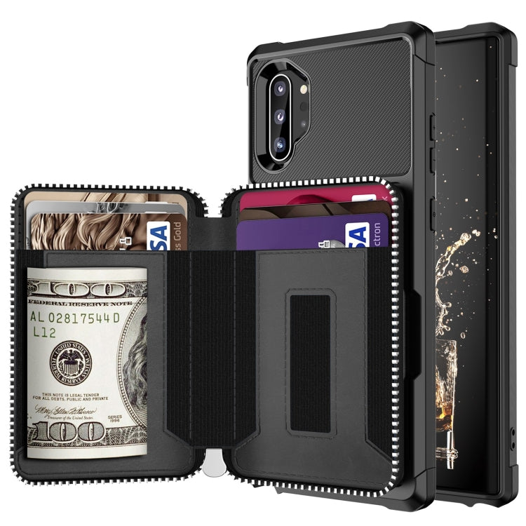 Zipper Wallet Card Bag PU Back Phone Case, For Samsung Galaxy S20, For Samsung Galaxy S20+, For Samsung Galaxy S20 Ultra, For Samsung Galaxy Note10