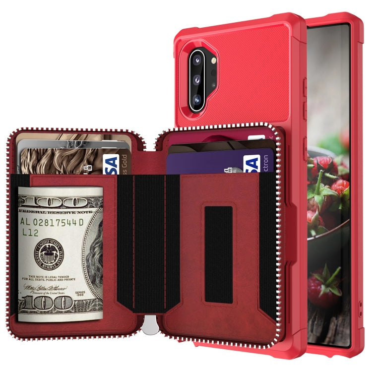 Zipper Wallet Card Bag PU Back Phone Case, For Samsung Galaxy S20, For Samsung Galaxy S20+, For Samsung Galaxy S20 Ultra, For Samsung Galaxy Note10