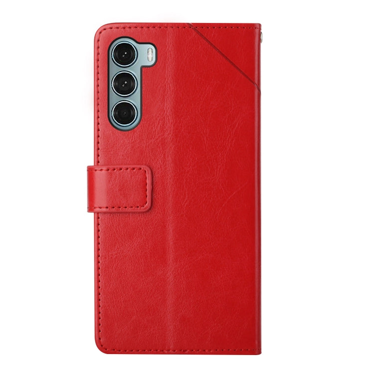 Y Stitching Horizontal Flip Leather Phone Case, For Motorola Moto G200 5G