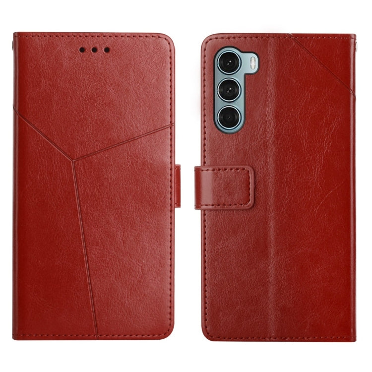 Y Stitching Horizontal Flip Leather Phone Case, For Motorola Moto G200 5G