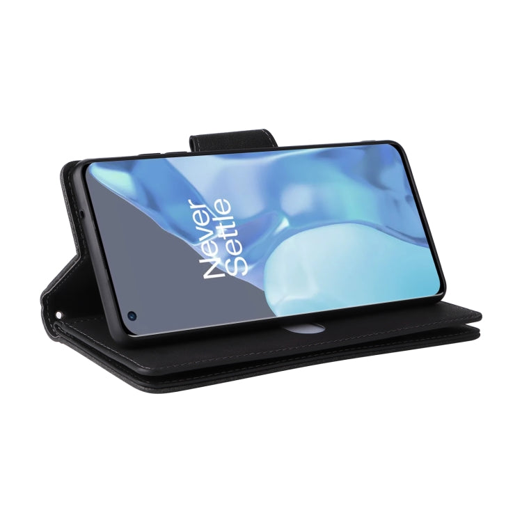 Rivet Buckle 9 Cards Three Fold Leather Phone Case, For OnePlus 9 Pro, For OnePlus Nord 2