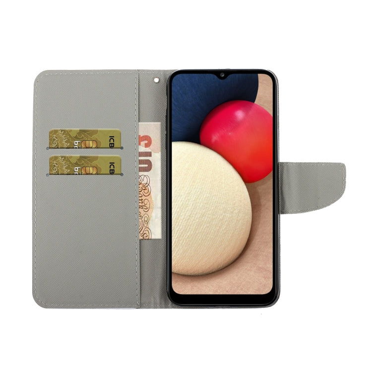 Coloured Drawing Pattern Leather Phone Case, For Samsung Galaxy A02s US Version, For Samsung Galaxy A03s, For Samsung Galaxy A13