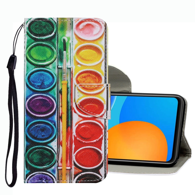 Coloured Drawing Pattern Leather Phone Case, For OPPO A16, For Huawei P Smart 2021, For vivo Y21