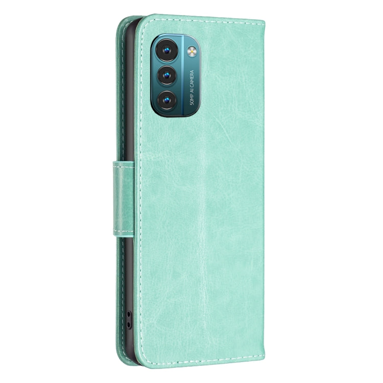 Embossing Two Butterflies Pattern Horizontal Flip PU Leather Case, For Nokia G11 / G21