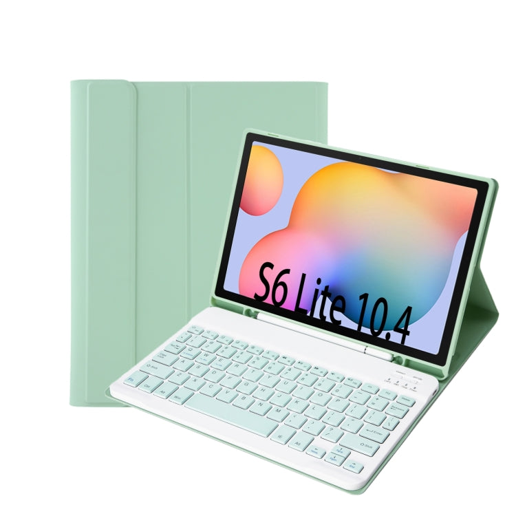 A610B Candy Color Bluetooth Keyboard Leather Case with Pen Slot, For Samsung Galaxy Tab S6 Lite
