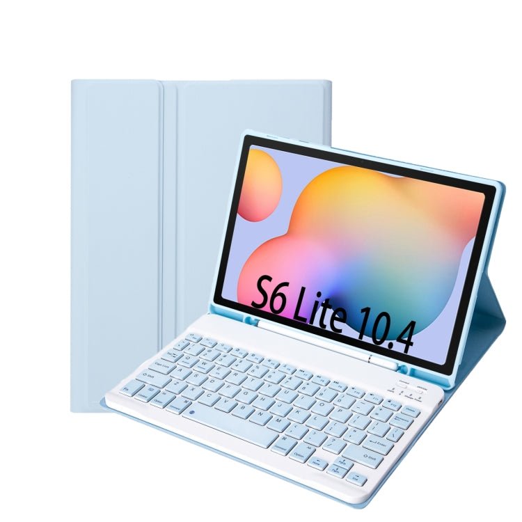 A610B Candy Color Bluetooth Keyboard Leather Case with Pen Slot, For Samsung Galaxy Tab S6 Lite