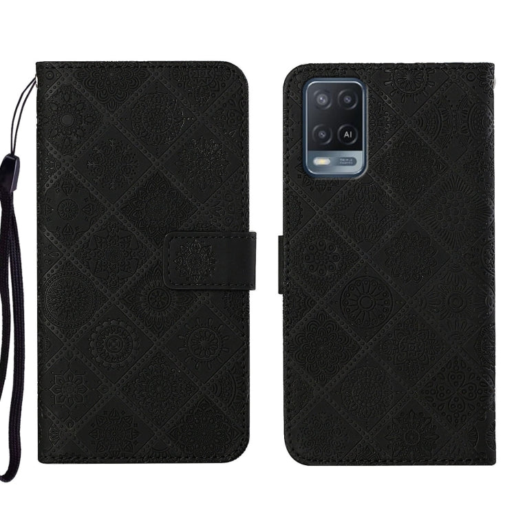 Ethnic Style Embossed Pattern Leather Phone Case, For OPPO A54, For OPPO A74 4G, For OPPO A74 5G, For OPPO A94 4G, For Samsung Galaxy A03s 164mm, For Samsung Galaxy A13 4G