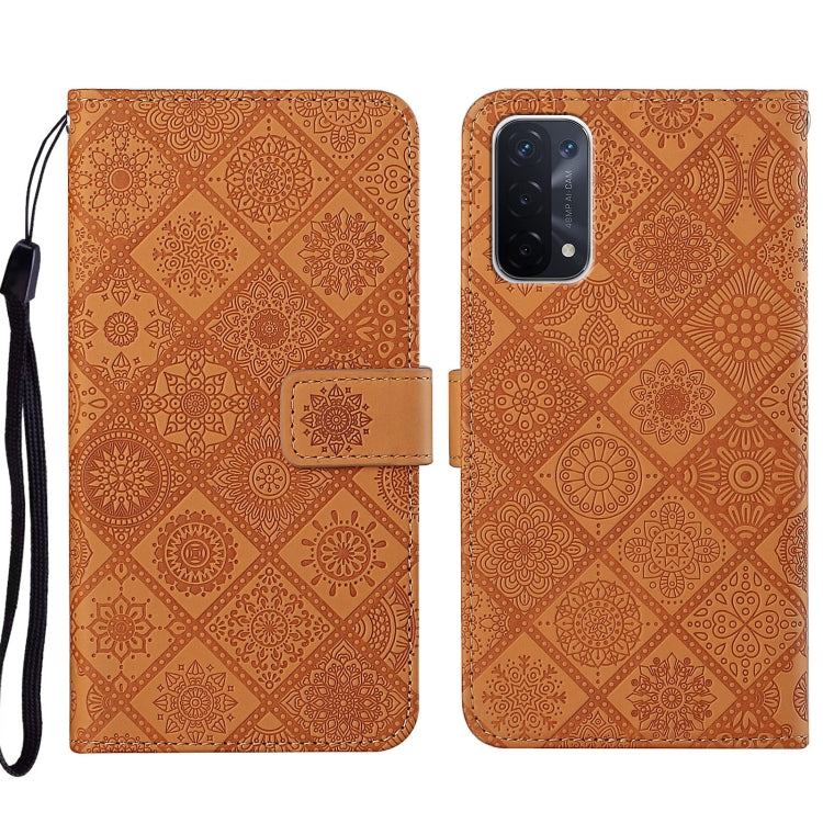 Ethnic Style Embossed Pattern Leather Phone Case, For OPPO A54, For OPPO A74 4G, For OPPO A74 5G, For OPPO A94 4G, For Samsung Galaxy A03s 164mm, For Samsung Galaxy A13 4G