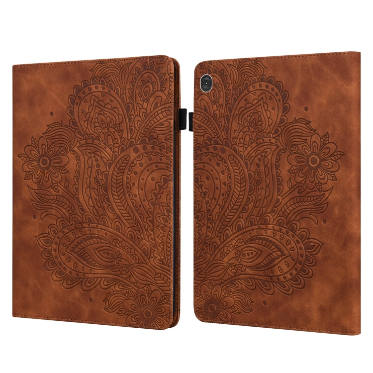 Peacock Embossed Pattern Leather Tablet Case, For Lenovo M10 Plus 3rd Gen