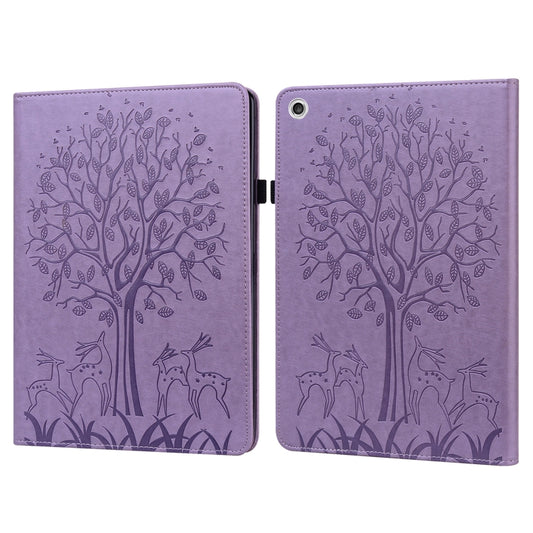 Tree & Deer Embossed Leather Tablet Case, For Lenovo M10 Plus 3rd Gen