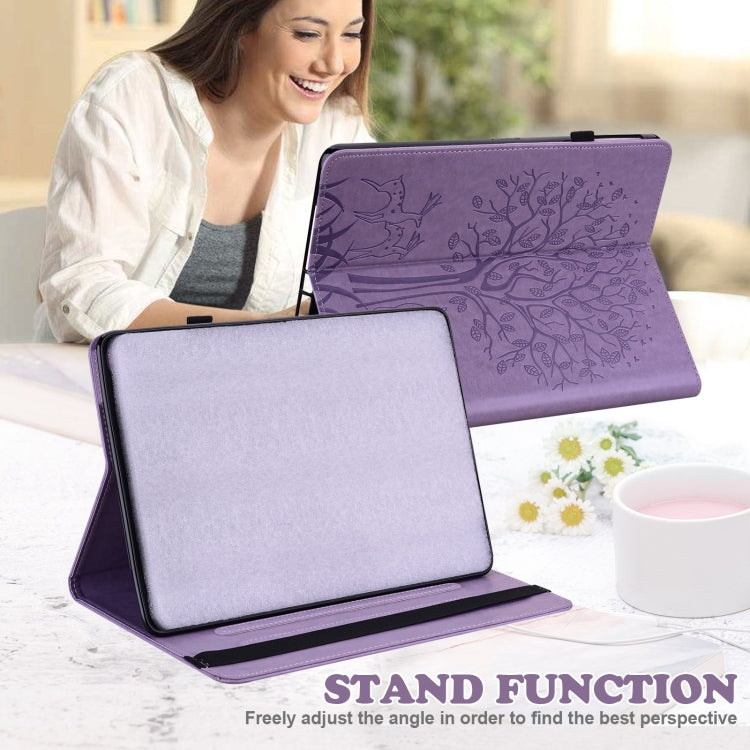 Tree & Deer Embossed Leather Tablet Case, For Lenovo M10 Plus 3rd Gen