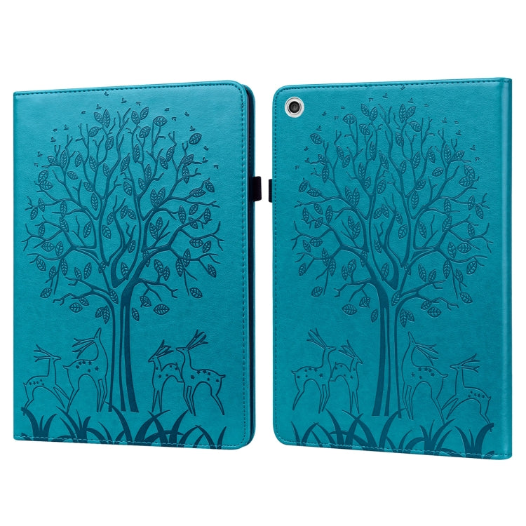 Tree & Deer Embossed Leather Tablet Case, For Lenovo M10 Plus 3rd Gen