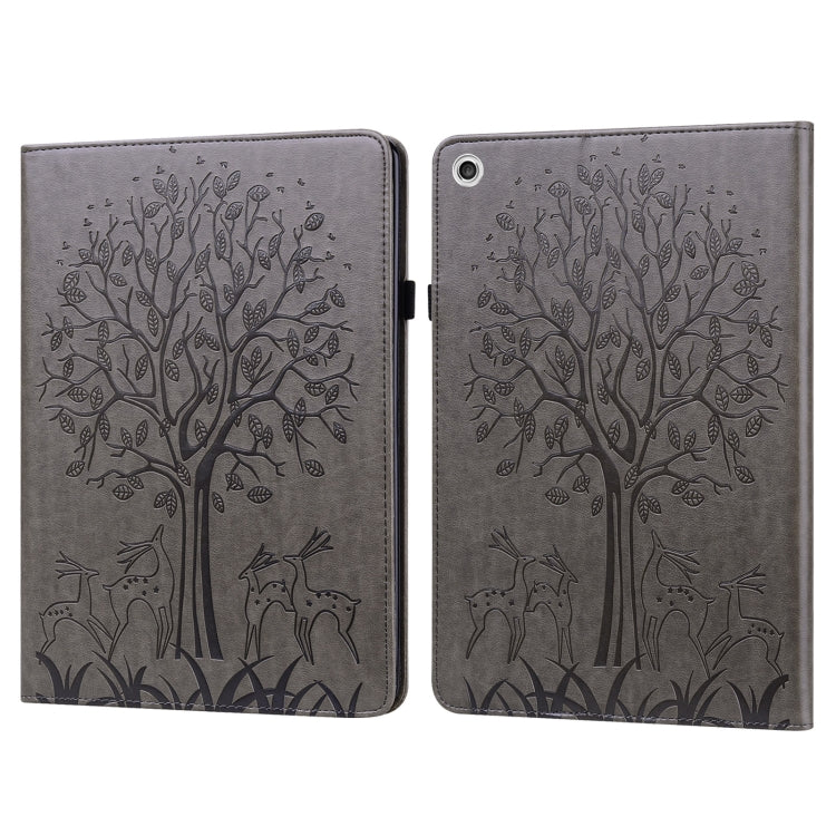 Tree & Deer Embossed Leather Tablet Case, For Lenovo M10 Plus 3rd Gen