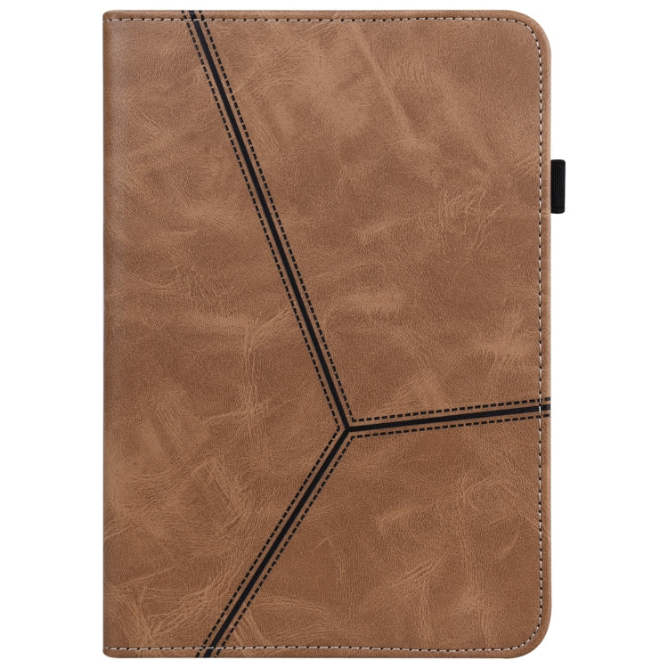 Solid Color Stripe Embossed Leather Tablet Case, For Lenovo M10 Plus 3rd Gen