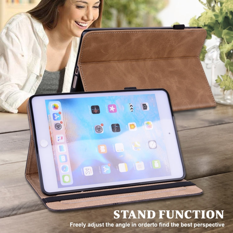 Solid Color Stripe Embossed Leather Tablet Case, For Lenovo M10 Plus 3rd Gen