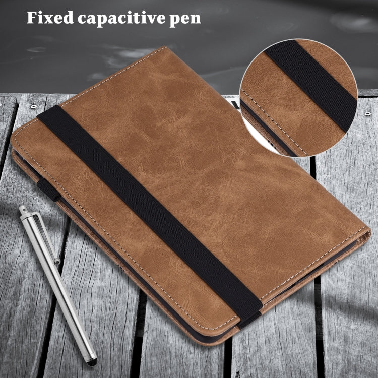 Solid Color Stripe Embossed Leather Tablet Case, For Lenovo M10 Plus 3rd Gen