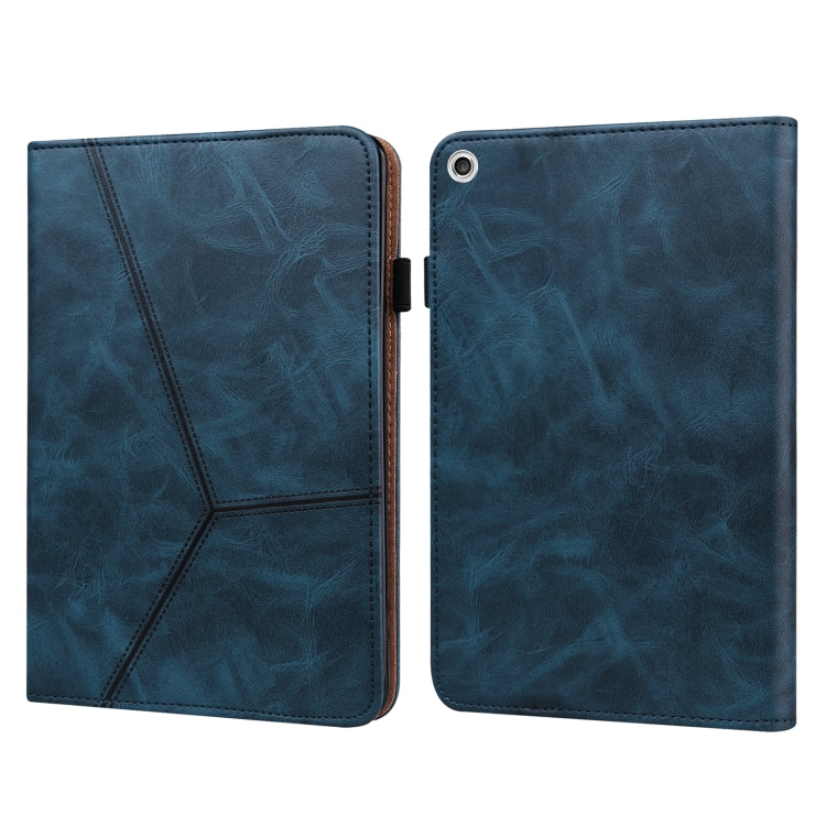 Solid Color Stripe Embossed Leather Tablet Case, For Lenovo M10 Plus 3rd Gen