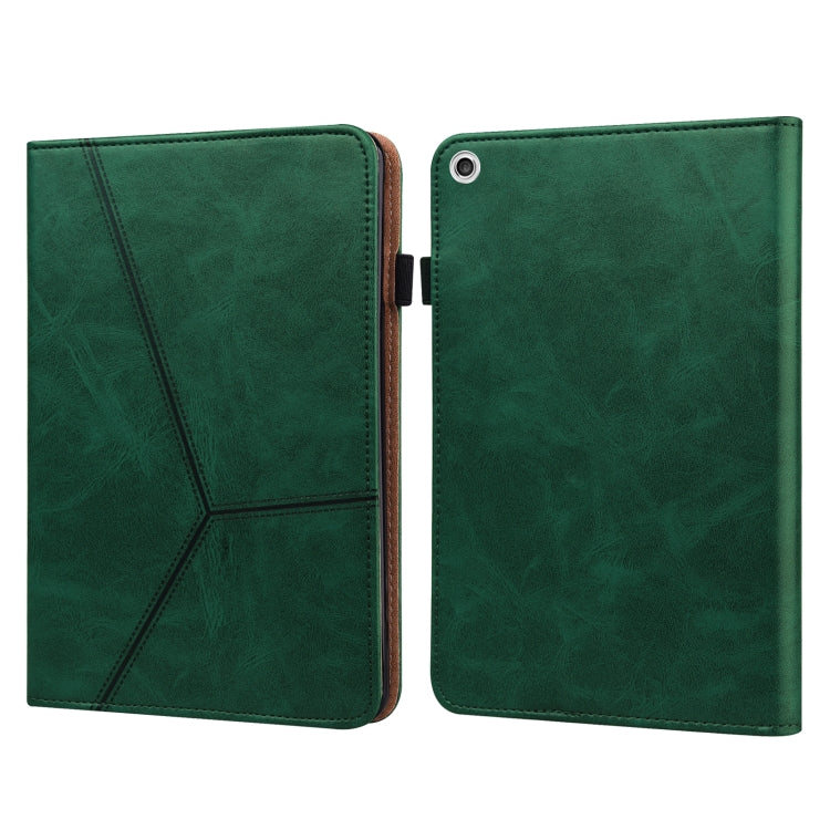 Solid Color Stripe Embossed Leather Tablet Case, For Lenovo M10 Plus 3rd Gen