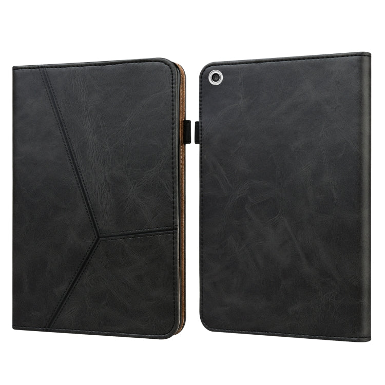Solid Color Stripe Embossed Leather Tablet Case, For Lenovo M10 Plus 3rd Gen