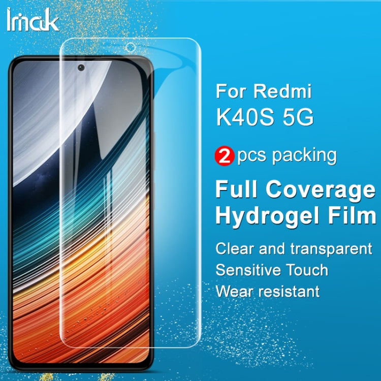 2 PCS IMAK Curved Full Screen Hydrogel Film Front Protector, For Xiaomi Redmi K40S 5G, For Xiaomi Redmi K50 5G / K50 Pro 5G, For Xiaomi Redmi Note 11 4G, For Xiaomi Redmi Note 11E Pro 5G, For Xiaomi Redmi Note 11s 4G