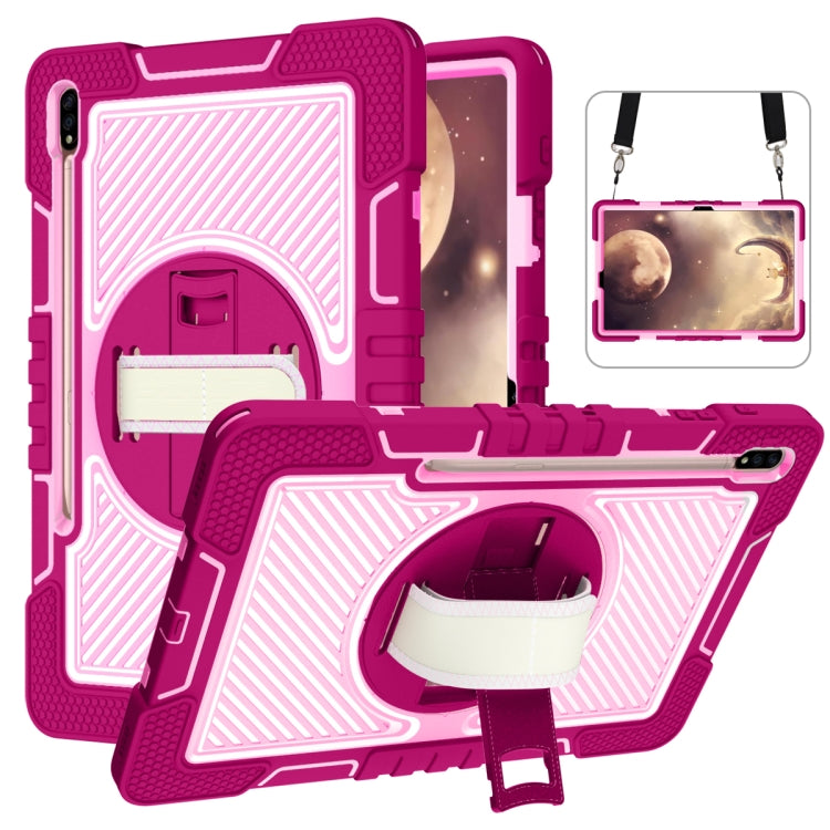 360 Degree Rotation Contrast Color Silicone + PC Tablet Case, For Samsung Galaxy Tab A7 Lite