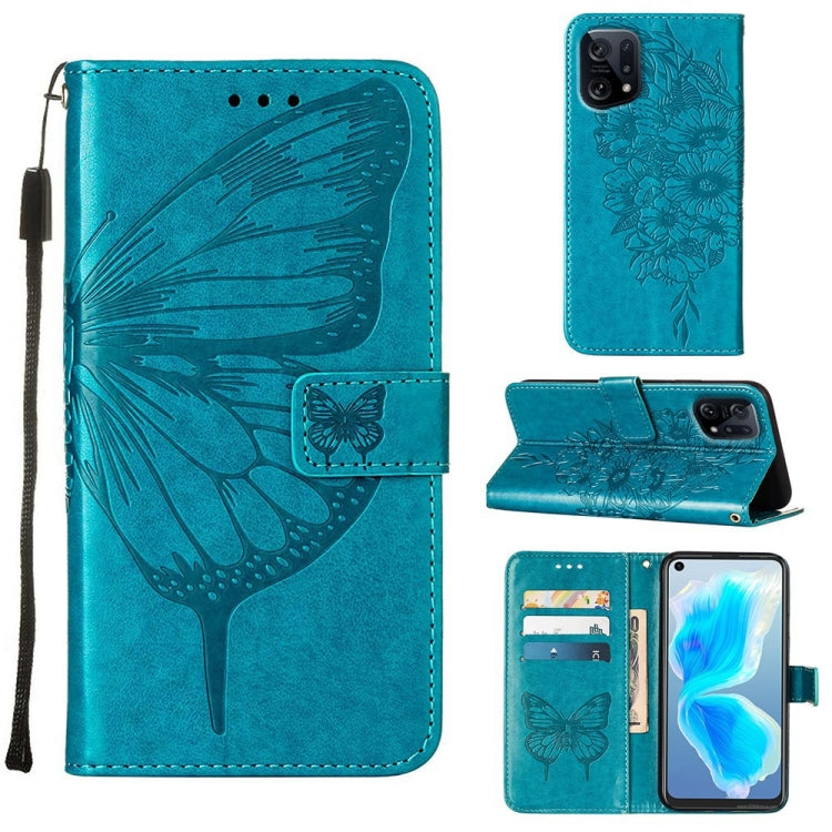 Embossed Butterfly Leather Phone Case, For OPPO A55s 5G Global, For OPPO Find X5, For OPPO Find X5 Pro, For OPPO K9X 5G, For OPPO Realme C35, For OPPO Realme GT2 Pro