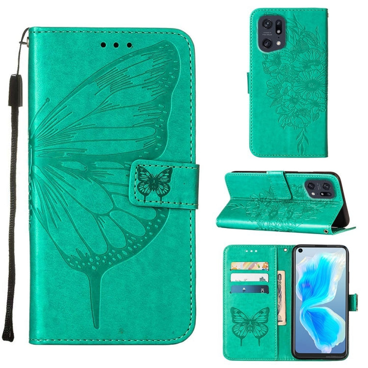 Embossed Butterfly Leather Phone Case, For OPPO A55s 5G Global, For OPPO Find X5, For OPPO Find X5 Pro, For OPPO K9X 5G, For OPPO Realme C35, For OPPO Realme GT2 Pro