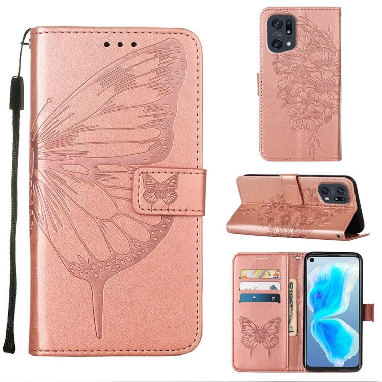 Embossed Butterfly Leather Phone Case, For OPPO A55s 5G Global, For OPPO Find X5, For OPPO Find X5 Pro, For OPPO K9X 5G, For OPPO Realme C35, For OPPO Realme GT2 Pro