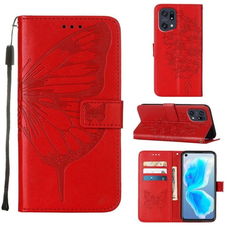Embossed Butterfly Leather Phone Case, For OPPO A55s 5G Global, For OPPO Find X5, For OPPO Find X5 Pro, For OPPO K9X 5G, For OPPO Realme C35, For OPPO Realme GT2 Pro