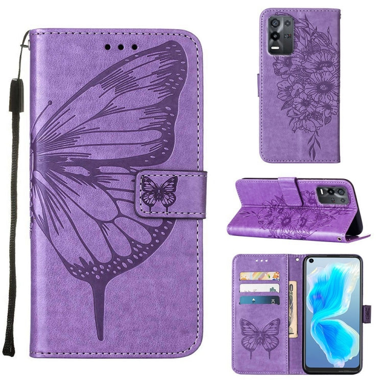 Embossed Butterfly Leather Phone Case, For OPPO A55s 5G Global, For OPPO Find X5, For OPPO Find X5 Pro, For OPPO K9X 5G, For OPPO Realme C35, For OPPO Realme GT2 Pro