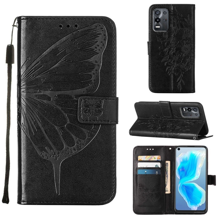 Embossed Butterfly Leather Phone Case, For OPPO A55s 5G Global, For OPPO Find X5, For OPPO Find X5 Pro, For OPPO K9X 5G, For OPPO Realme C35, For OPPO Realme GT2 Pro