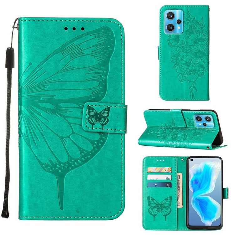Embossed Butterfly Leather Phone Case, For OPPO Reno5 Pro+ 5G/Find X3 Neo, For OPPO Reno7 5G Global/Find X5 Lite, For OPPO Realme 9 Pro+ 5G, For OPPO Realme 9i, For OPPO Realme GT Neo3, For OPPO Reno5 Pro 5G