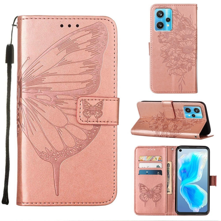 Embossed Butterfly Leather Phone Case, For OPPO Reno5 Pro+ 5G/Find X3 Neo, For OPPO Reno7 5G Global/Find X5 Lite, For OPPO Realme 9 Pro+ 5G, For OPPO Realme 9i, For OPPO Realme GT Neo3, For OPPO Reno5 Pro 5G