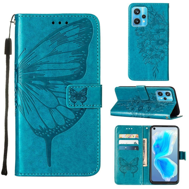 Embossed Butterfly Leather Phone Case, For OPPO Reno5 Pro+ 5G/Find X3 Neo, For OPPO Reno7 5G Global/Find X5 Lite, For OPPO Realme 9 Pro+ 5G, For OPPO Realme 9i, For OPPO Realme GT Neo3, For OPPO Reno5 Pro 5G