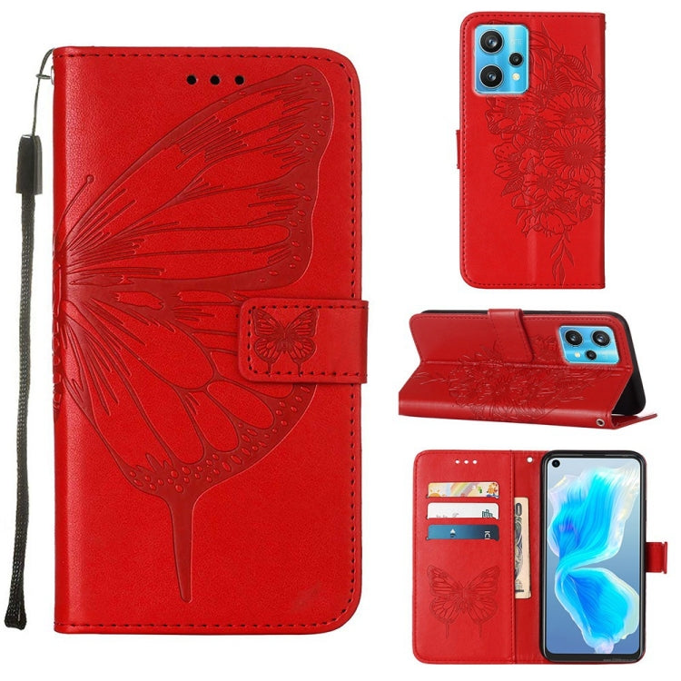 Embossed Butterfly Leather Phone Case, For OPPO Reno5 Pro+ 5G/Find X3 Neo, For OPPO Reno7 5G Global/Find X5 Lite, For OPPO Realme 9 Pro+ 5G, For OPPO Realme 9i, For OPPO Realme GT Neo3, For OPPO Reno5 Pro 5G