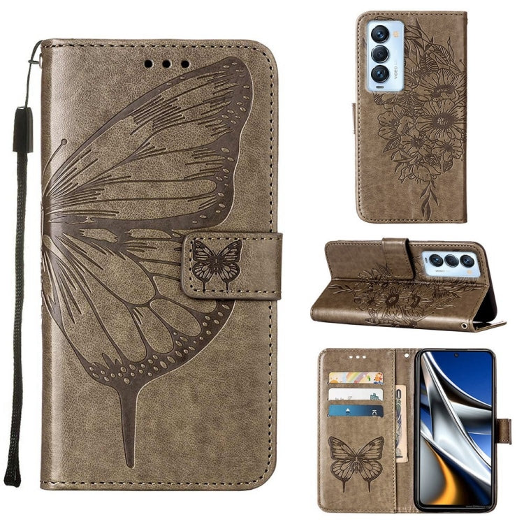 Embossed Butterfly Leather Phone Case, For Tecno Camon 17 Pro, For Tecno Camon 18 Premier, For Tecno Camon 18i, For Tecno Camon 18P / 18, For Tecno Pop 5 Go, For Tecno Pop 5 LTE