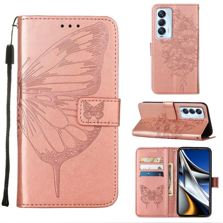 Embossed Butterfly Leather Phone Case, For Tecno Camon 17 Pro, For Tecno Camon 18 Premier, For Tecno Camon 18i, For Tecno Camon 18P / 18, For Tecno Pop 5 Go, For Tecno Pop 5 LTE