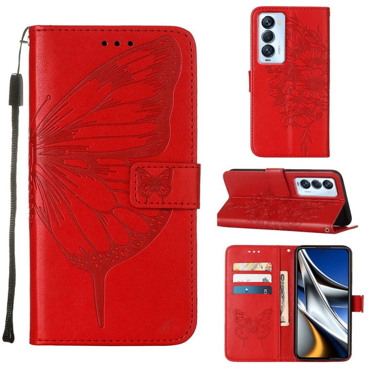 Embossed Butterfly Leather Phone Case, For Tecno Camon 17 Pro, For Tecno Camon 18 Premier, For Tecno Camon 18i, For Tecno Camon 18P / 18, For Tecno Pop 5 Go, For Tecno Pop 5 LTE