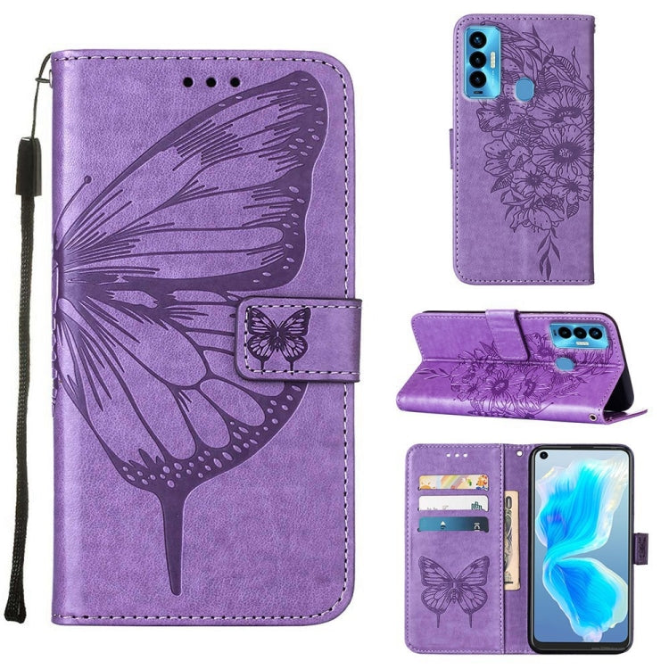 Embossed Butterfly Leather Phone Case, For Tecno Camon 17 Pro, For Tecno Camon 18 Premier, For Tecno Camon 18i, For Tecno Camon 18P / 18, For Tecno Pop 5 Go, For Tecno Pop 5 LTE
