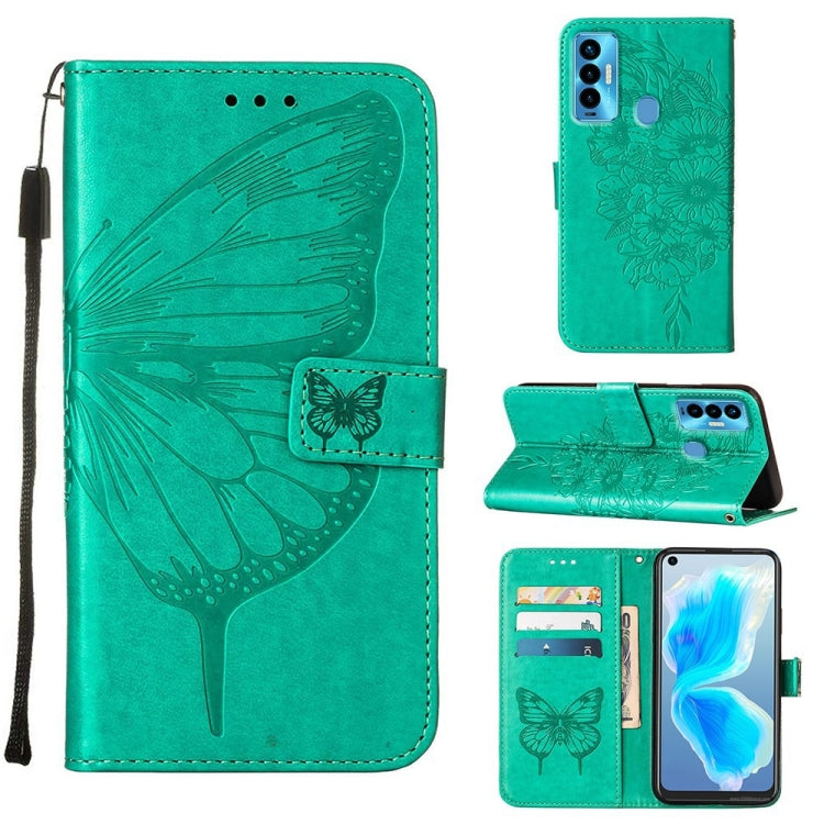Embossed Butterfly Leather Phone Case, For Tecno Camon 17 Pro, For Tecno Camon 18 Premier, For Tecno Camon 18i, For Tecno Camon 18P / 18, For Tecno Pop 5 Go, For Tecno Pop 5 LTE