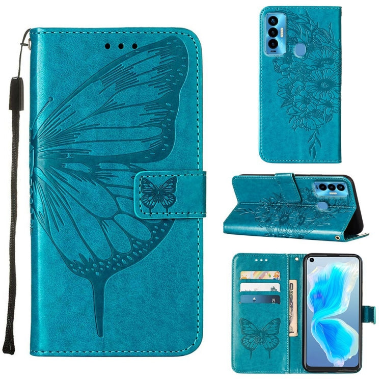 Embossed Butterfly Leather Phone Case, For Tecno Camon 17 Pro, For Tecno Camon 18 Premier, For Tecno Camon 18i, For Tecno Camon 18P / 18, For Tecno Pop 5 Go, For Tecno Pop 5 LTE