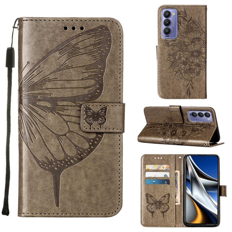 Embossed Butterfly Leather Phone Case, For Tecno Camon 17 Pro, For Tecno Camon 18 Premier, For Tecno Camon 18i, For Tecno Camon 18P / 18, For Tecno Pop 5 Go, For Tecno Pop 5 LTE