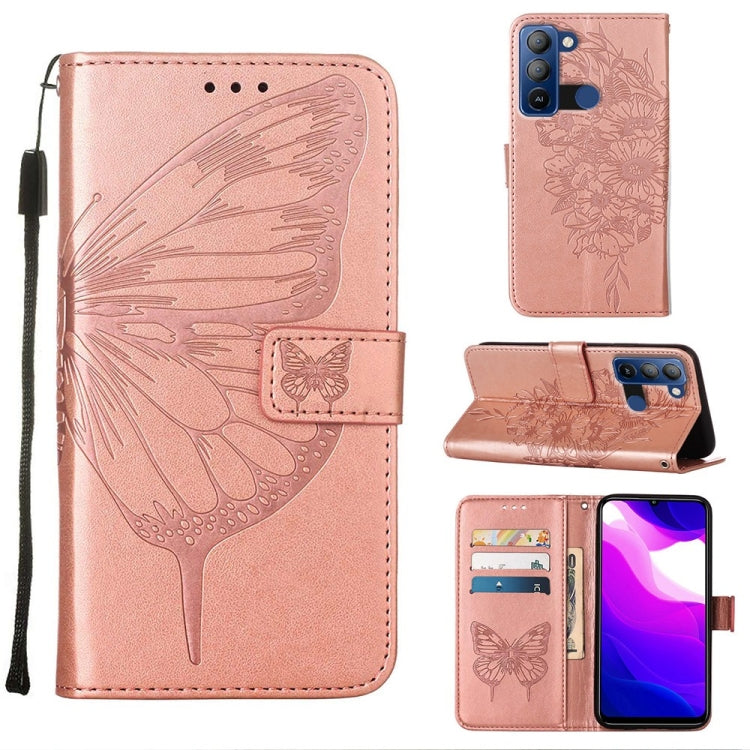 Embossed Butterfly Leather Phone Case, For Tecno Camon 17 Pro, For Tecno Camon 18 Premier, For Tecno Camon 18i, For Tecno Camon 18P / 18, For Tecno Pop 5 Go, For Tecno Pop 5 LTE