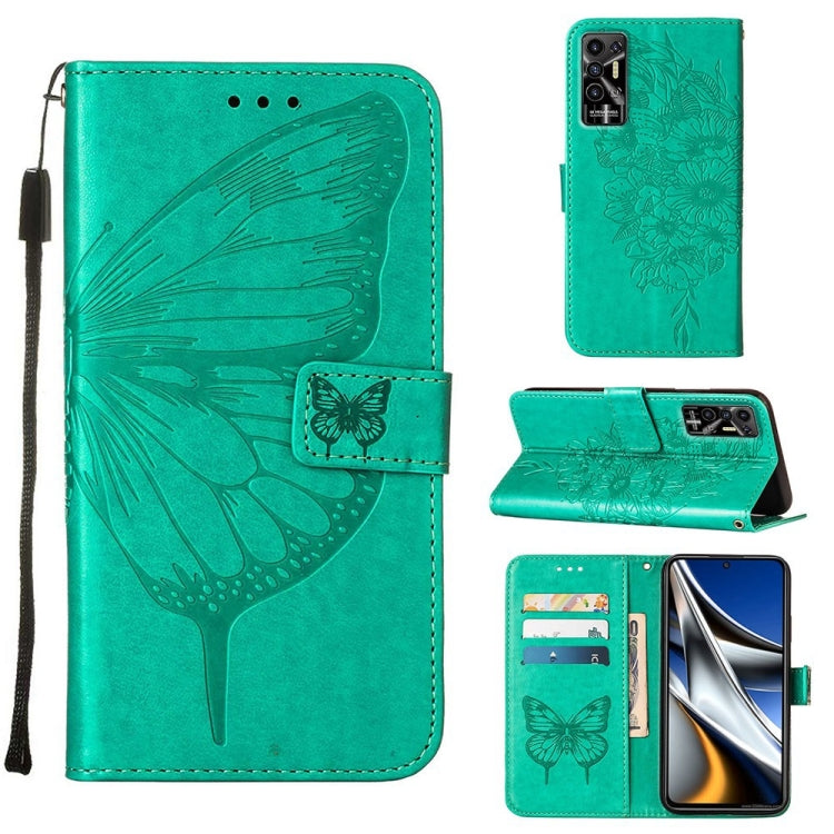 Embossed Butterfly Leather Phone Case, For Tecno Pop 5P, For Tecno Pova 2, For Tecno Pova Neo, For Tecno Spark 8, For Tecno Spark 8P, For Tecno Spark Go 2020 & 2021/6 Go