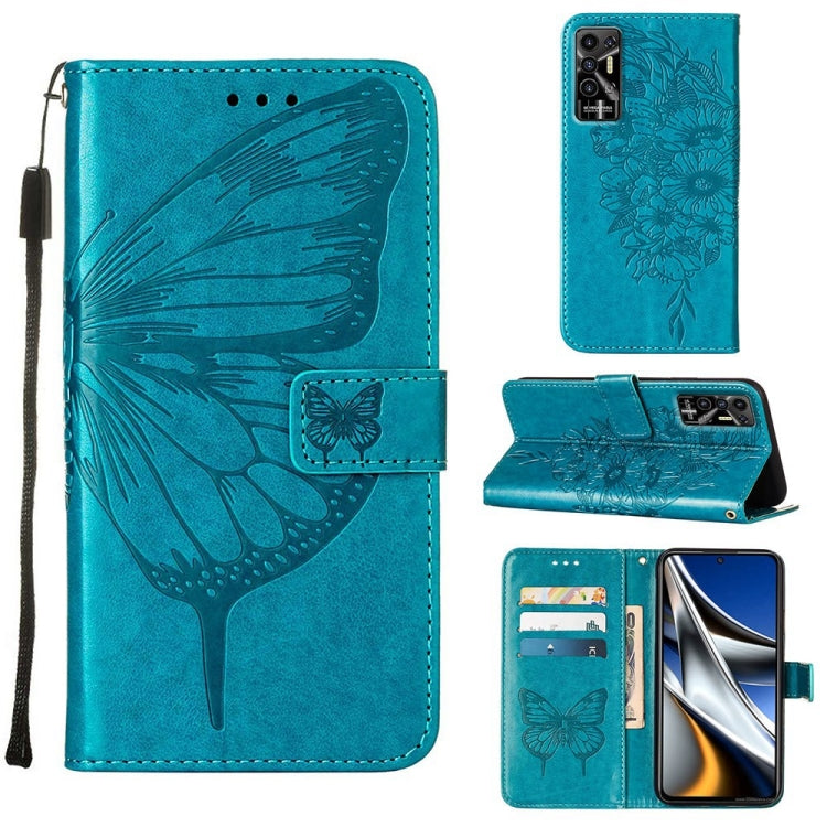 Embossed Butterfly Leather Phone Case, For Tecno Pop 5P, For Tecno Pova 2, For Tecno Pova Neo, For Tecno Spark 8, For Tecno Spark 8P, For Tecno Spark Go 2020 & 2021/6 Go