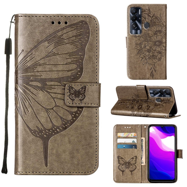Embossed Butterfly Leather Phone Case, For Tecno Pop 5P, For Tecno Pova 2, For Tecno Pova Neo, For Tecno Spark 8, For Tecno Spark 8P, For Tecno Spark Go 2020 & 2021/6 Go