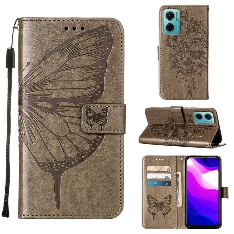 Embossed Butterfly Leather Phone Case, For Xiaomi Redmi 10 Prime+ 5G/Note 11E, For Xiaomi Redmi Note 11 Pro 5G / 4G Global, For Xiaomi Redmi Note 11S / 11 4G Global