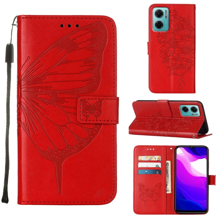 Embossed Butterfly Leather Phone Case, For Xiaomi Redmi 10 Prime+ 5G/Note 11E, For Xiaomi Redmi Note 11 Pro 5G / 4G Global, For Xiaomi Redmi Note 11S / 11 4G Global