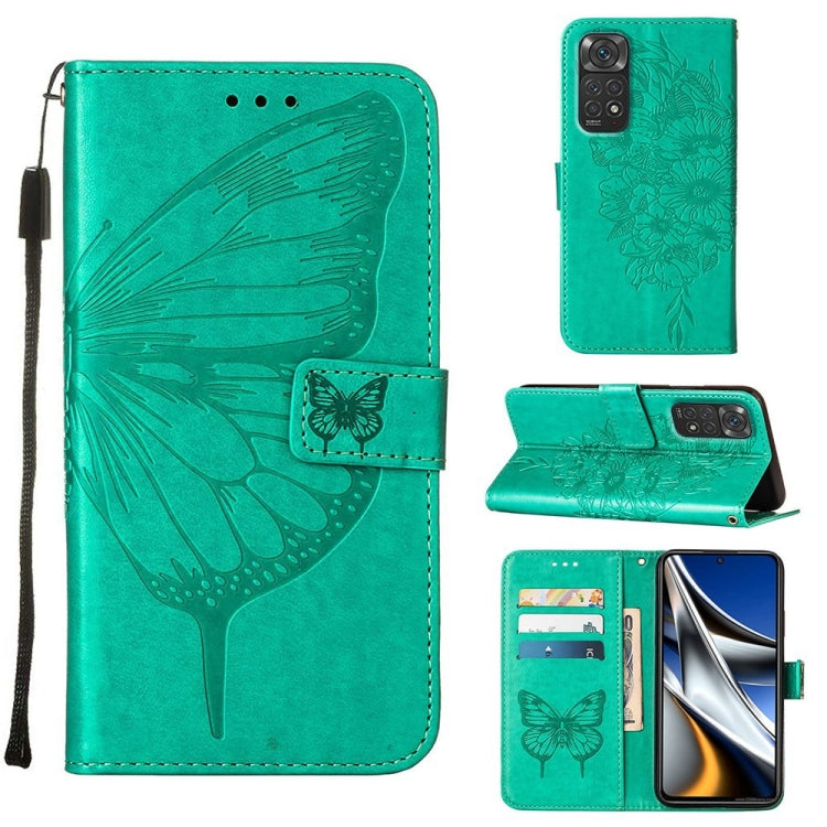 Embossed Butterfly Leather Phone Case, For Xiaomi Redmi 10 Prime+ 5G/Note 11E, For Xiaomi Redmi Note 11 Pro 5G / 4G Global, For Xiaomi Redmi Note 11S / 11 4G Global