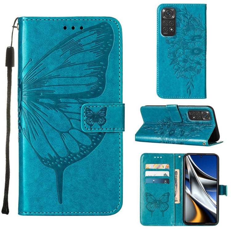 Embossed Butterfly Leather Phone Case, For Xiaomi Redmi 10 Prime+ 5G/Note 11E, For Xiaomi Redmi Note 11 Pro 5G / 4G Global, For Xiaomi Redmi Note 11S / 11 4G Global